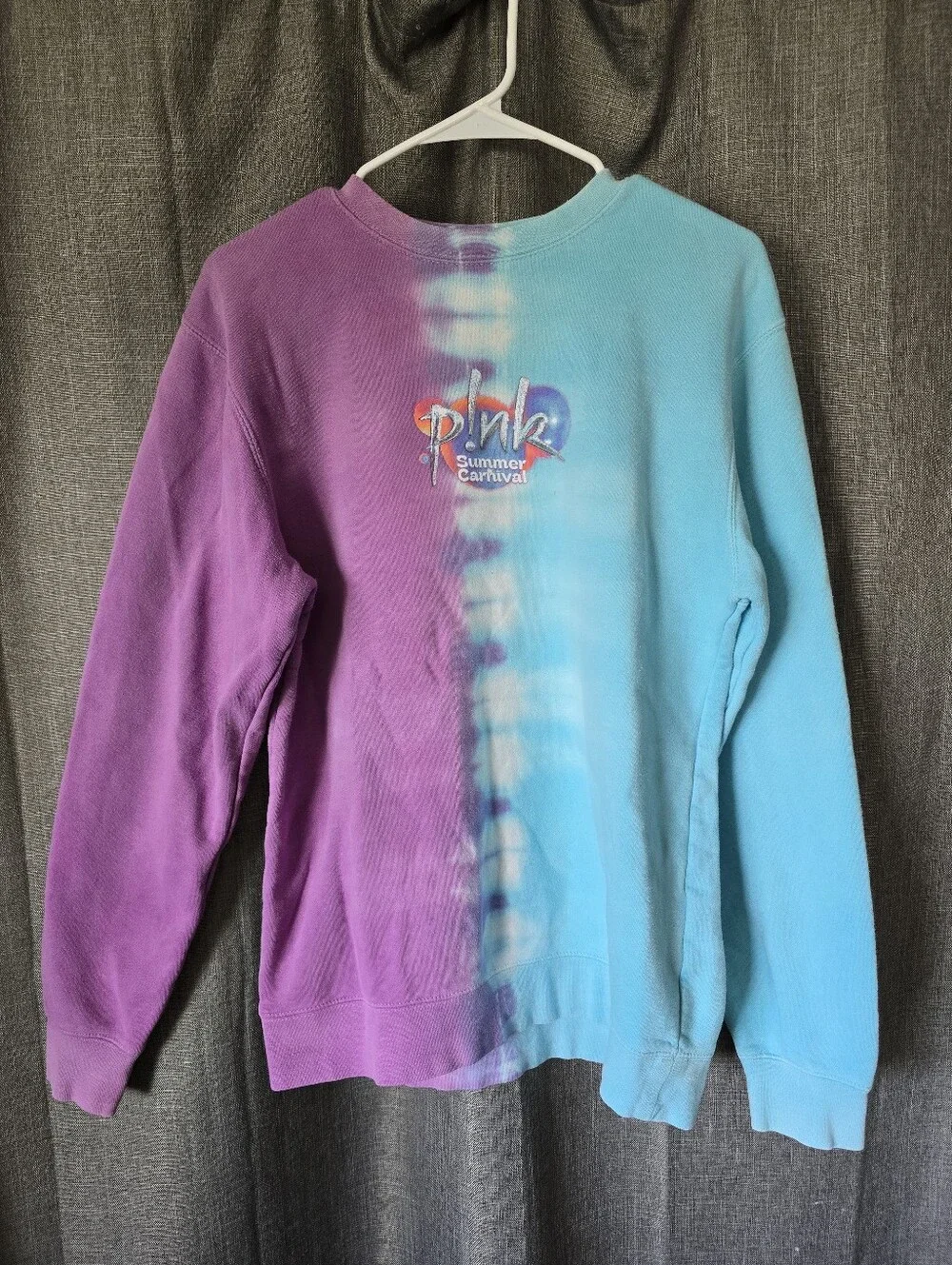 Pink Summer Carnival 2024 Sweatshirt Size Small Tie Dye Purple Blue Oversized